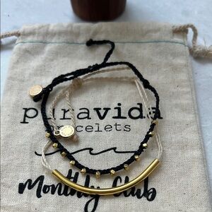 Pura Vida Gold and Black Bracelet Set